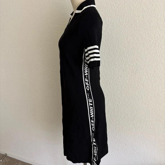 Off-White Black Dress with White Accents